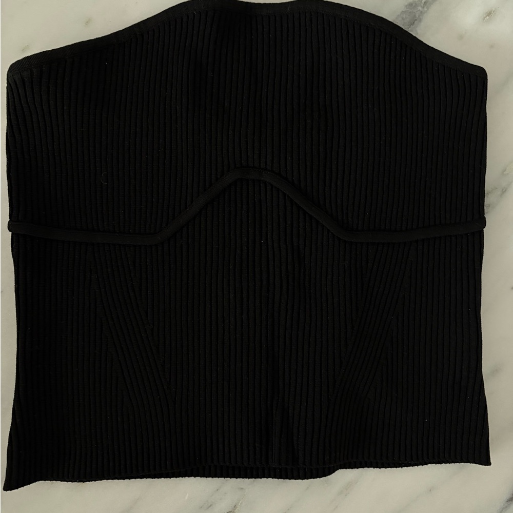 Dynamite Black Ribbed Tube Top